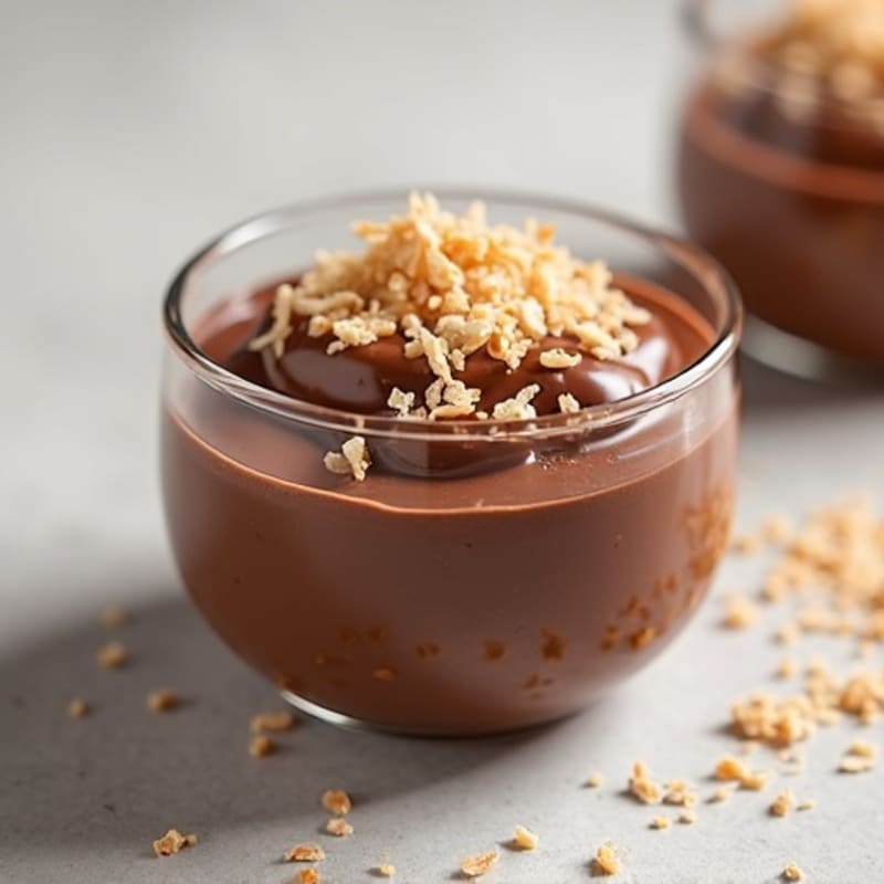 Silky Chocolate Protein Pudding with Toasted Coconut
