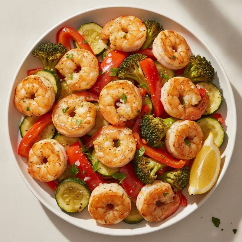 Garlic Herb Shrimp with Roasted Vegetables