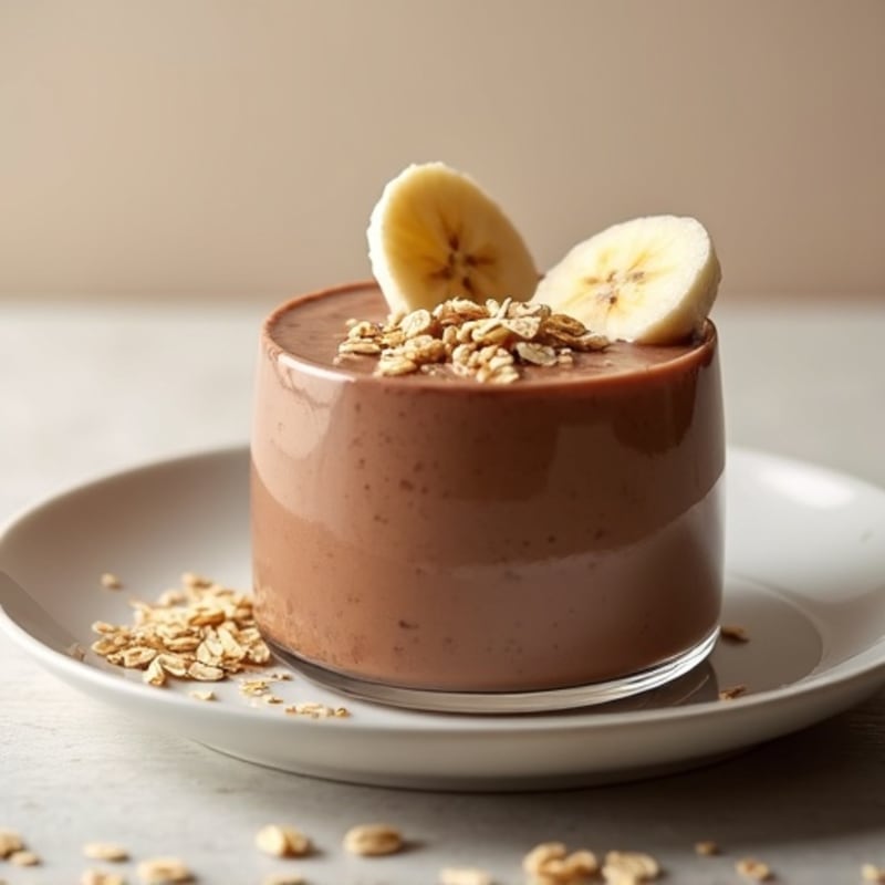 Silky Chocolate Protein Pudding with Sliced Banana