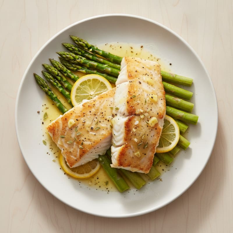 Lemon-Herb Baked Cod with Asparagus