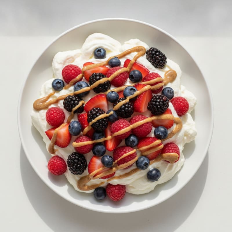 Silky Greek Yogurt Protein Mousse with Mixed Berries
