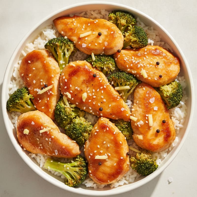 Honey-Garlic Chicken and Broccoli Bowl