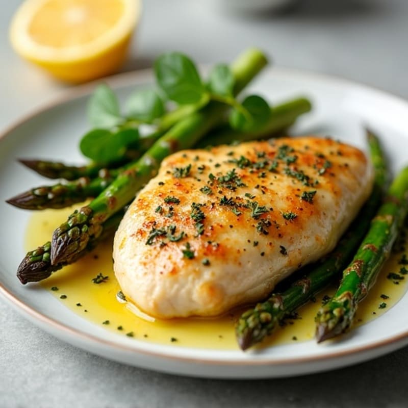 Herb-Baked Chicken Breast with Roasted Asparagus