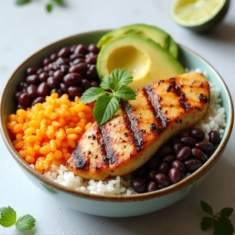 Grilled Chicken and Bean Rice Bowl