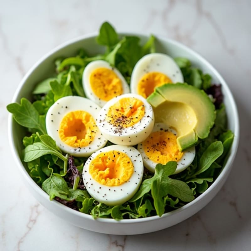 Creamy Hard-Boiled Egg and Avocado Salad with Fresh Greens