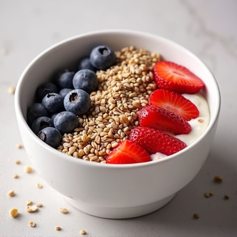 Creamy Protein-Packed Greek Yogurt Bowl with Fresh Berries and Crunchy Seeds