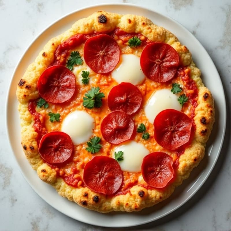 Cauliflower Crust Pizza with Turkey Pepperoni