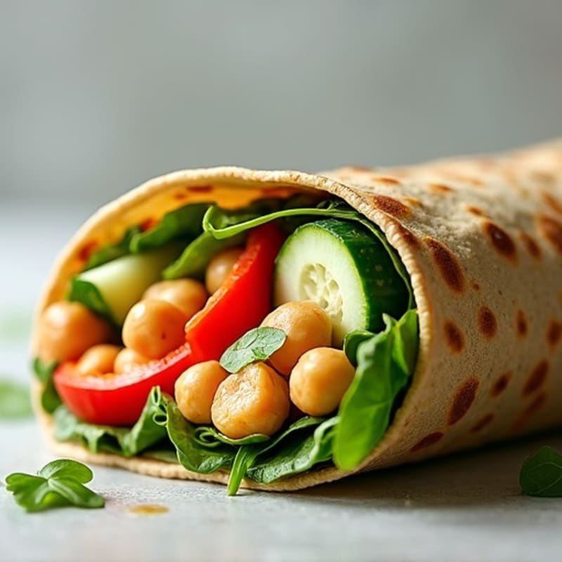 Fresh Veggie Wrap with Creamy Hummus