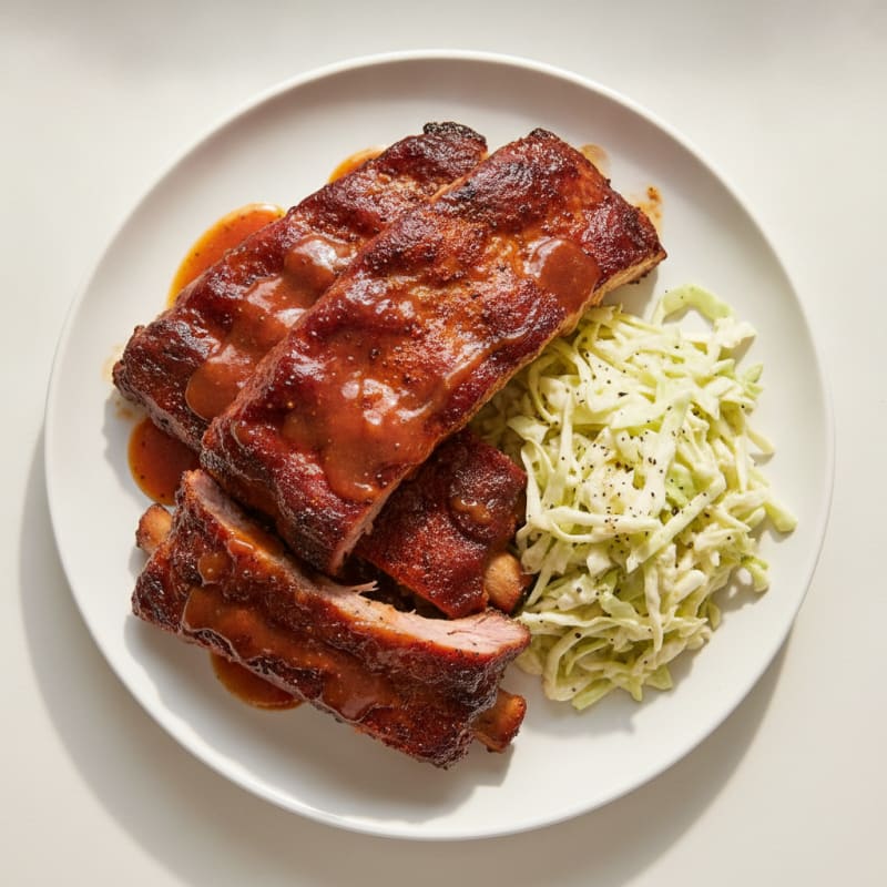 Smoked BBQ Pork Ribs with Tangy Glaze