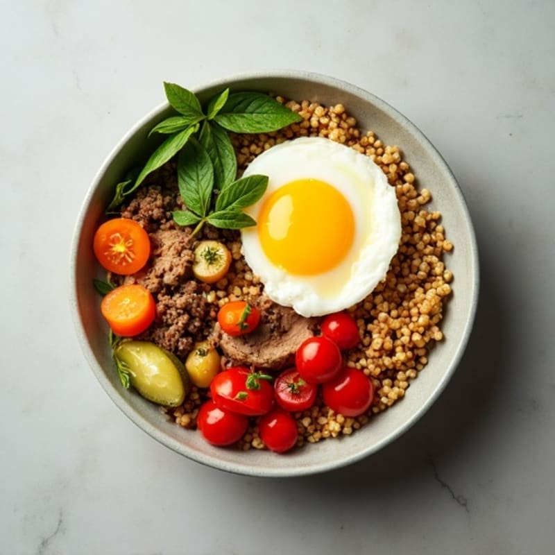 Savory Ground Turkey and Roasted Veggie Bowl