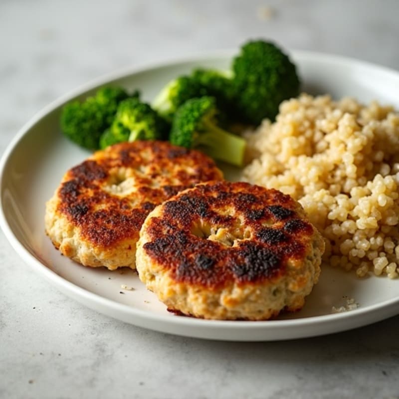 Seared Turkey Patties with Roasted Broccoli