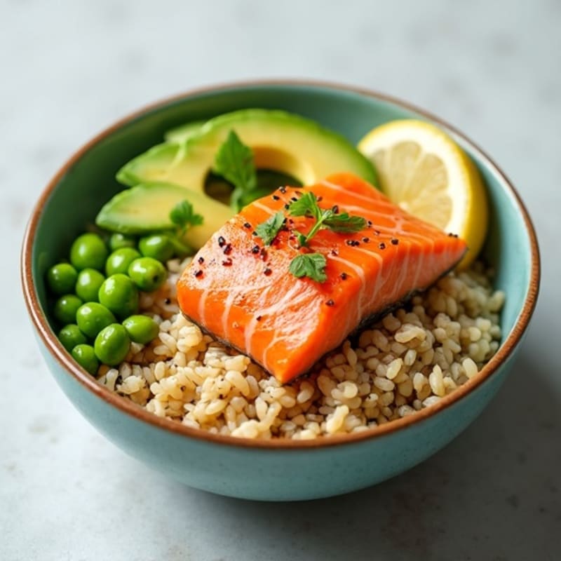 Fresh Salmon and Avocado Rice Bowl