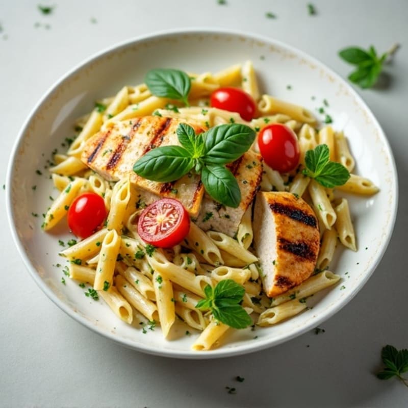 Creamy Pesto Chicken Pasta with Fresh Herbs