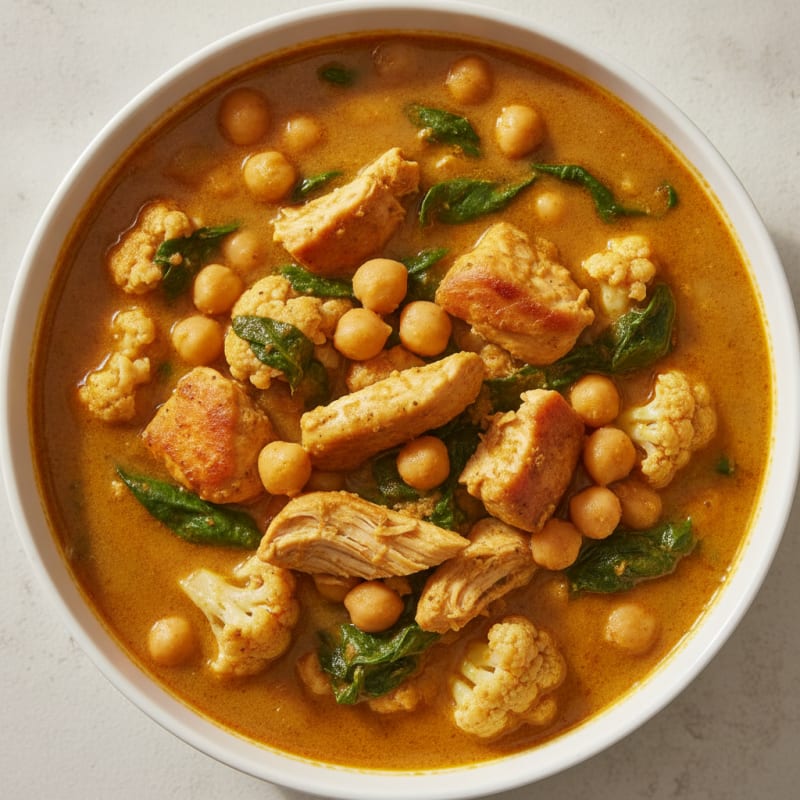 Curried Chickpea and Chicken Vegetable Stew