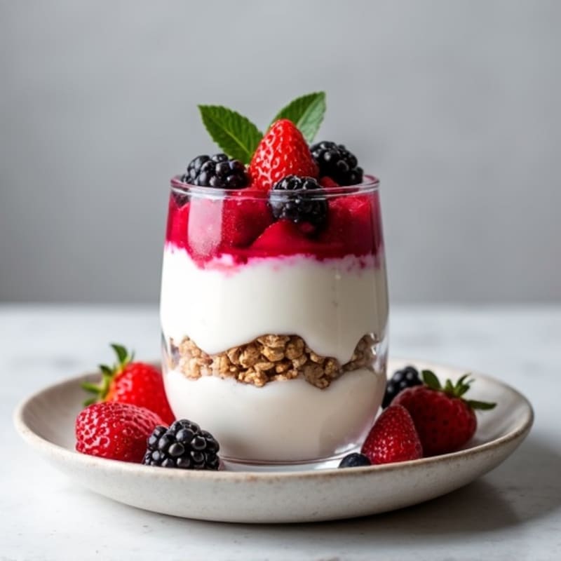 Greek Yogurt Protein Parfait with Mixed Berries