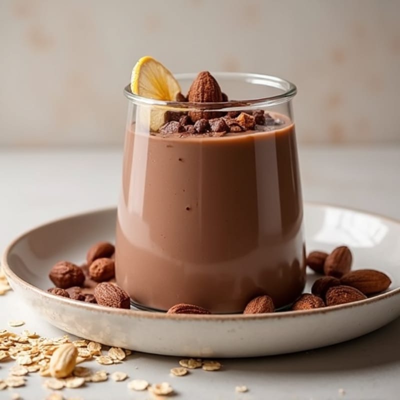 Silky Chocolate Protein Oat Pudding