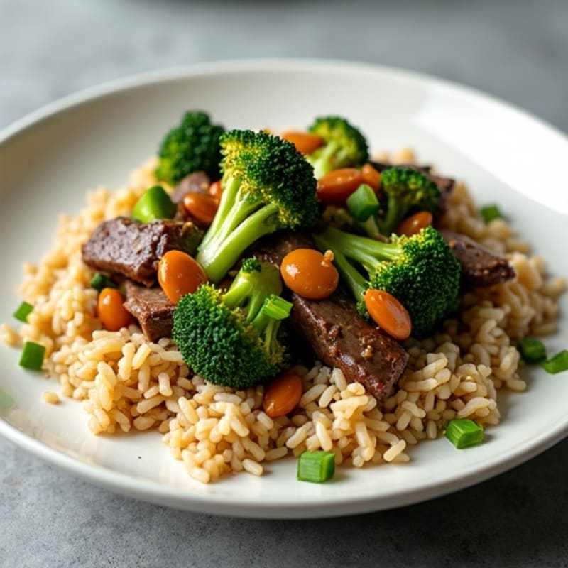 Savory Garlic-Ginger Beef and Broccoli Stir-Fry with Brown Rice