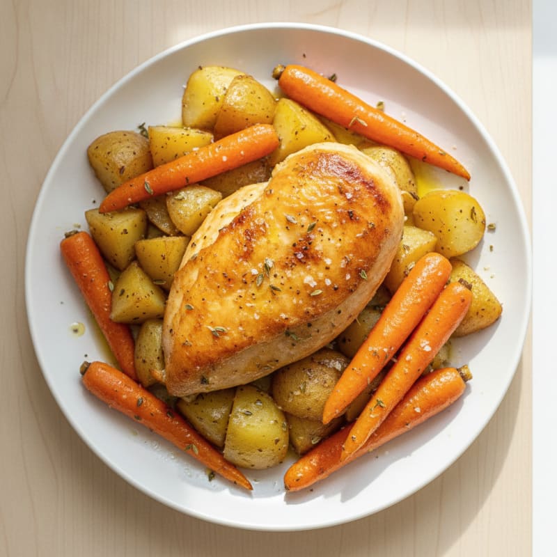 Lemon Herb Roasted Chicken with Root Vegetables