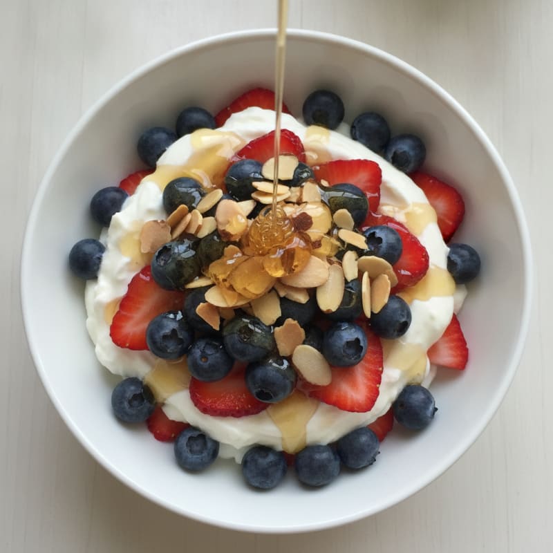 Greek Yogurt Parfait with Berries and Almonds