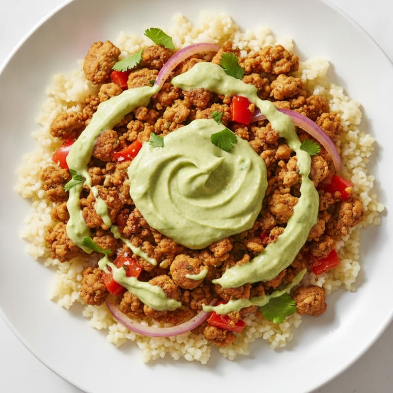 Turkey Taco Bowl with Avocado Crema