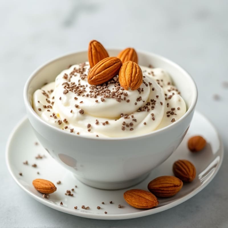 Low-Fat Greek Yogurt with Chia Seeds and Almonds