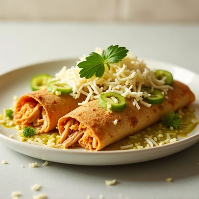 Salsa Verde Shredded Chicken Enchiladas