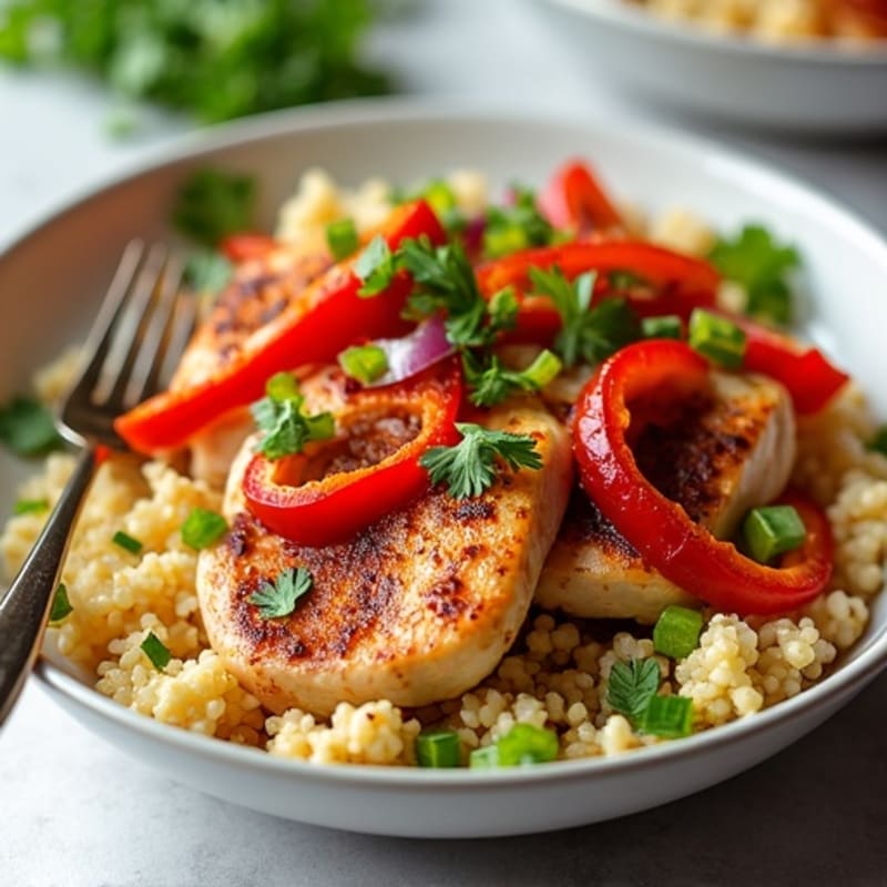 Spicy Sheet Pan Chicken Fajita Bowl