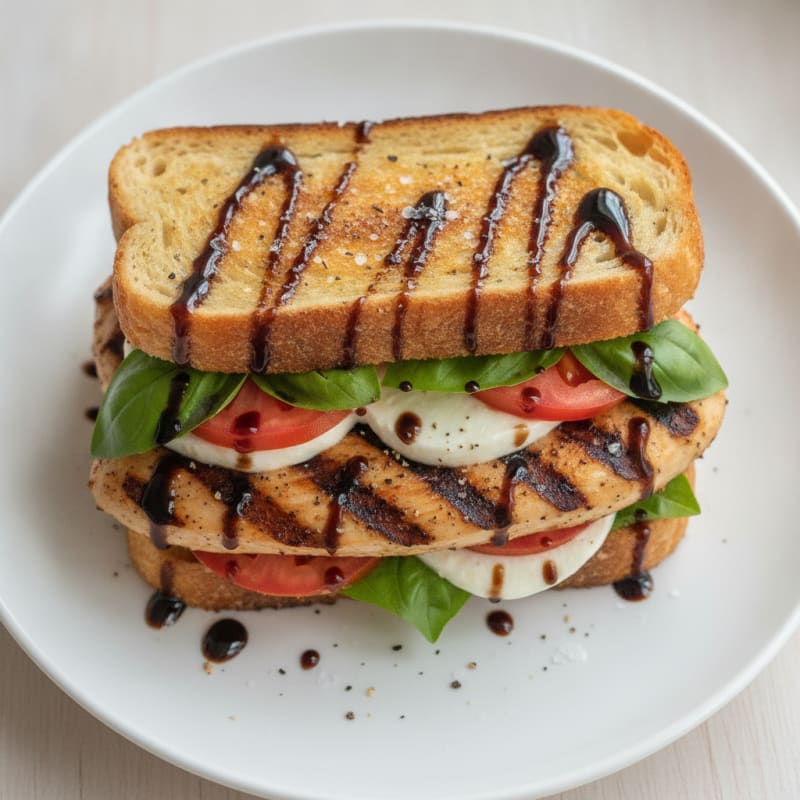 Grilled Caprese Sandwich with Balsamic Glaze