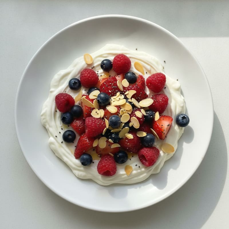 Creamy Greek Yogurt Protein Pudding with Mixed Berries