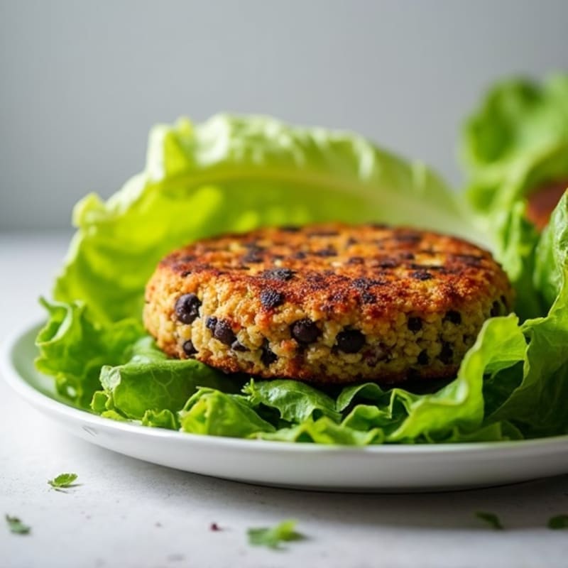 Crispy Black Bean Quinoa Burger Lettuce Wrap