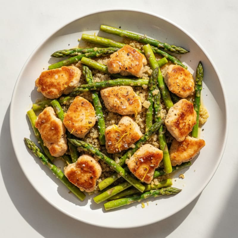 Speedy Lemon Herb Chicken with Asparagus