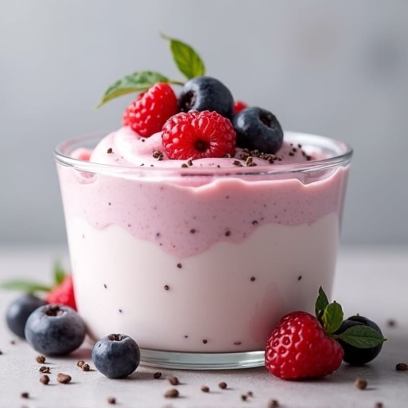 Silky Greek Yogurt Protein Mousse with Mixed Berries