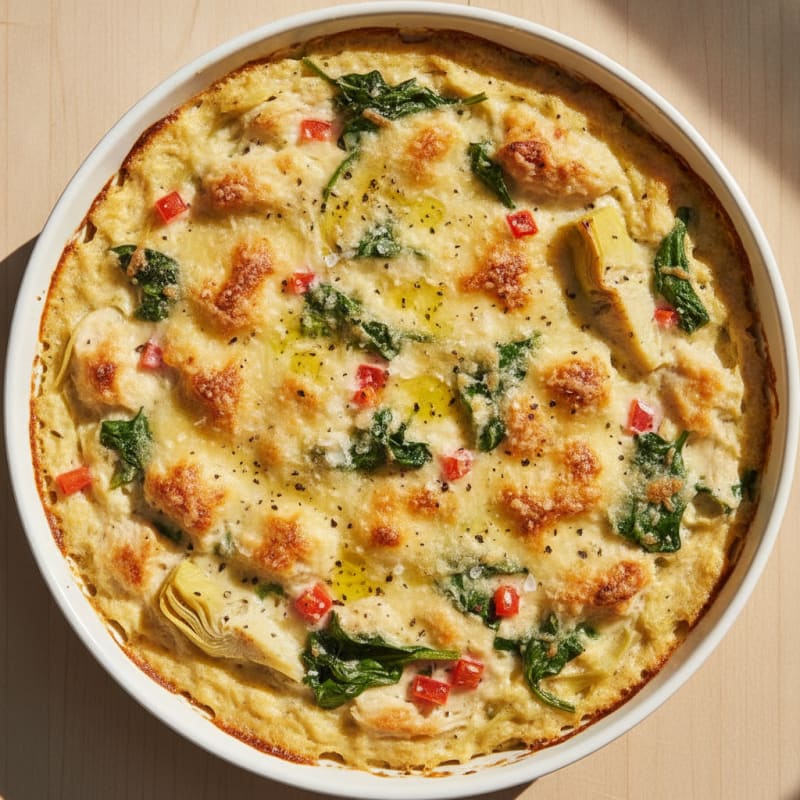 Baked Chicken and Spinach Artichoke Dip