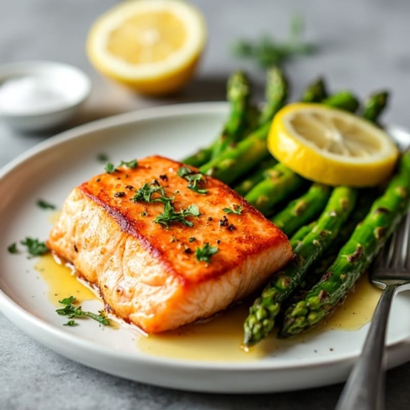 Flaky Baked Salmon with Roasted Asparagus