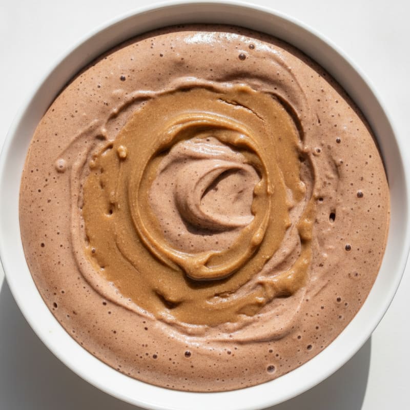 Silky Chocolate Protein Mousse with Almond Butter Swirl