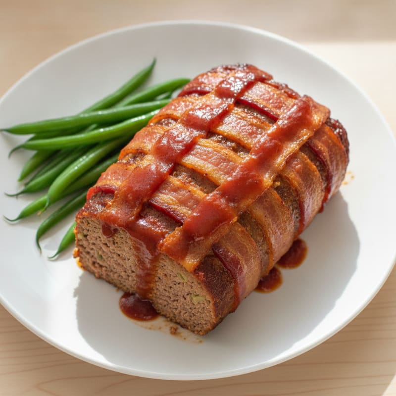 BBQ Bacon-Wrapped Meatloaf with Glaze