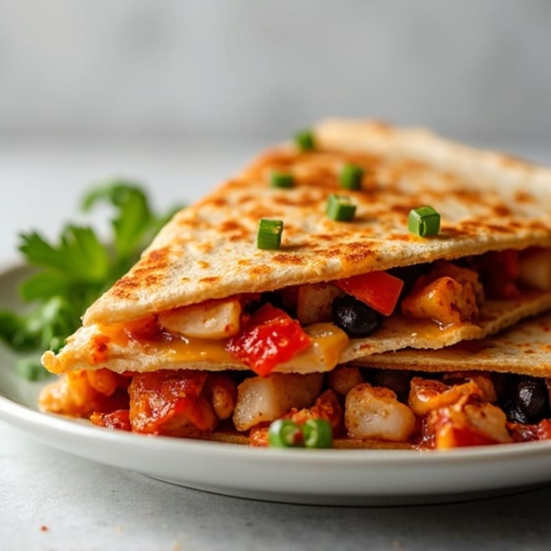 Smoky BBQ Chicken and Veggie Loaded Quesadilla