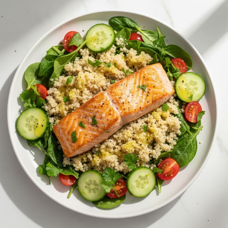 Mediterranean Salmon and Quinoa Salad
