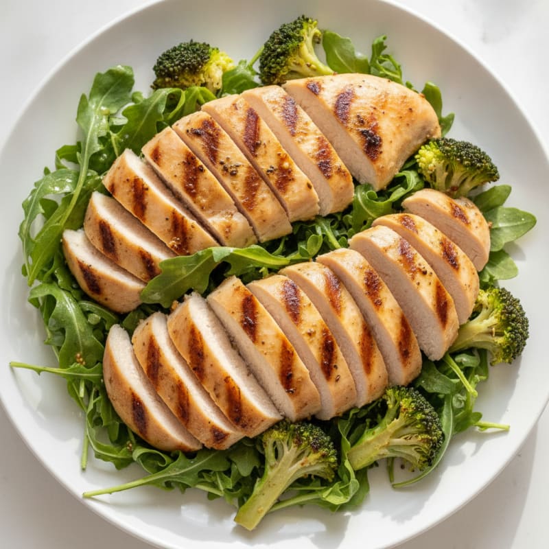 Broccoli and Grilled Chicken Salad with Lemon Vinaigrette