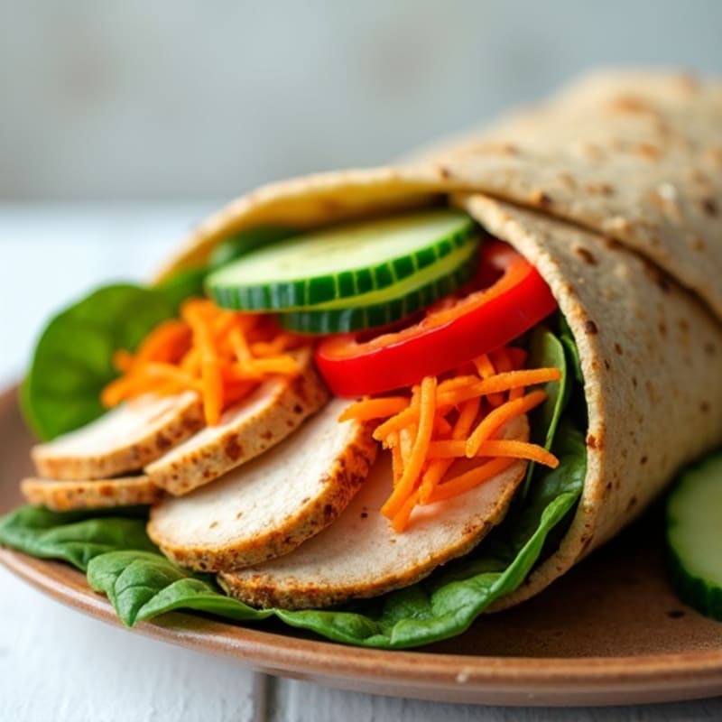 Herb-Roasted Turkey and Crunchy Veggie Whole Wheat Wrap