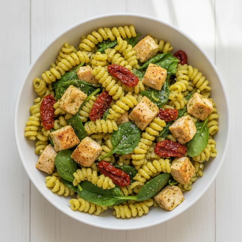 Chicken Pesto Pasta with Sun-Dried Tomatoes