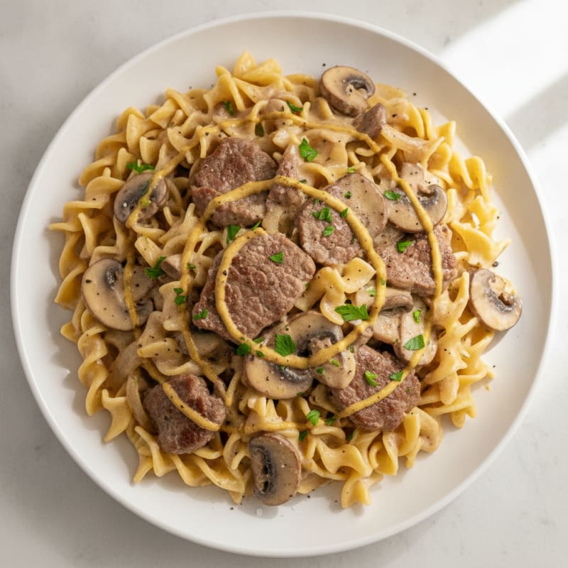 Classic Beef Stroganoff with Egg Noodles