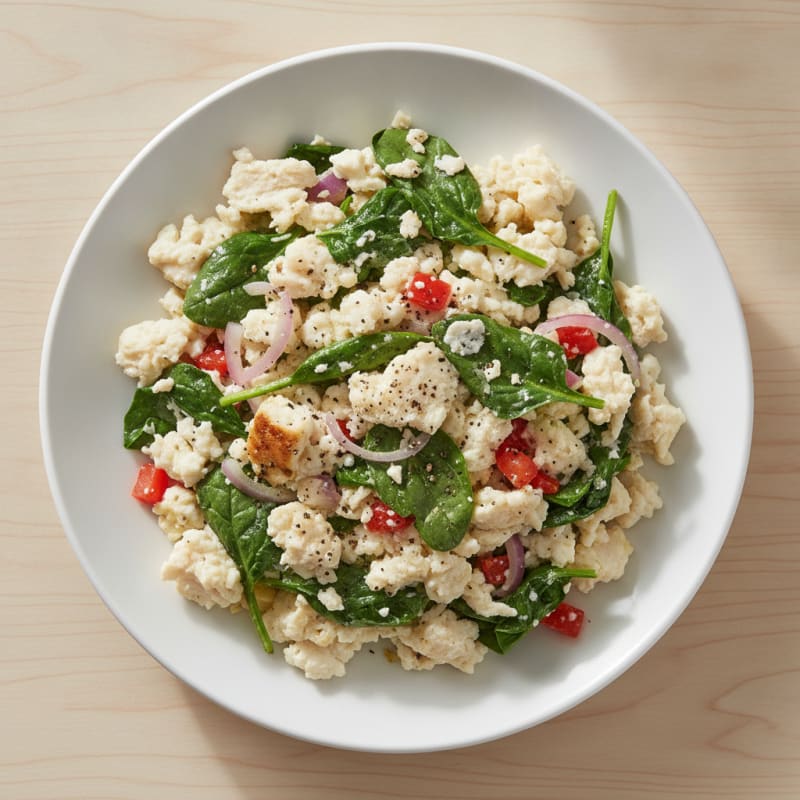 Egg White Scramble with Spinach and Turkey Breast