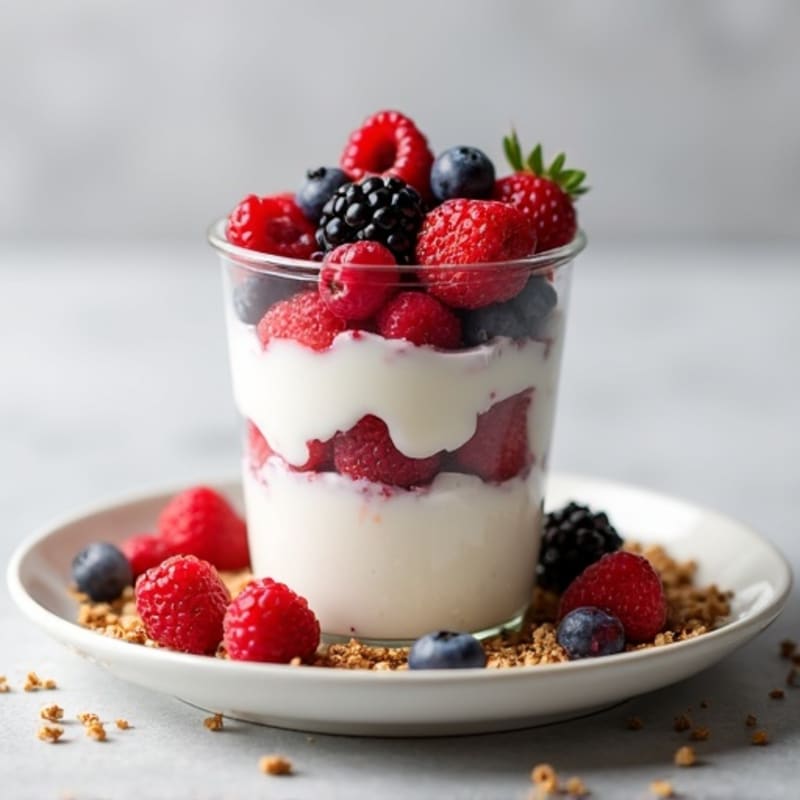 Greek Yogurt Protein Parfait with Mixed Berries