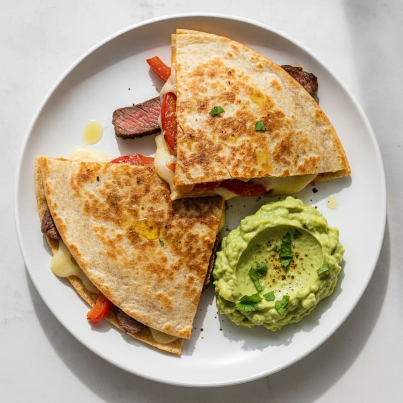 Carne Asada Quesadillas with Guacamole