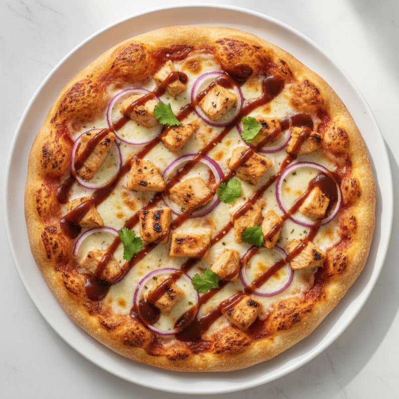 High-Protein BBQ Chicken Pizza with Red Onion