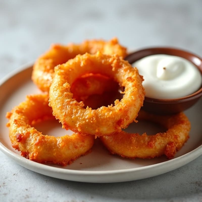 Crispy Air-Fried Onion Rings with Almond Flour Coating