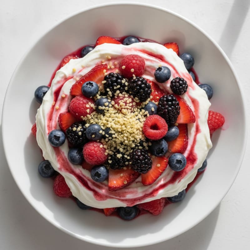 Greek Yogurt Protein Parfait with Mixed Berries