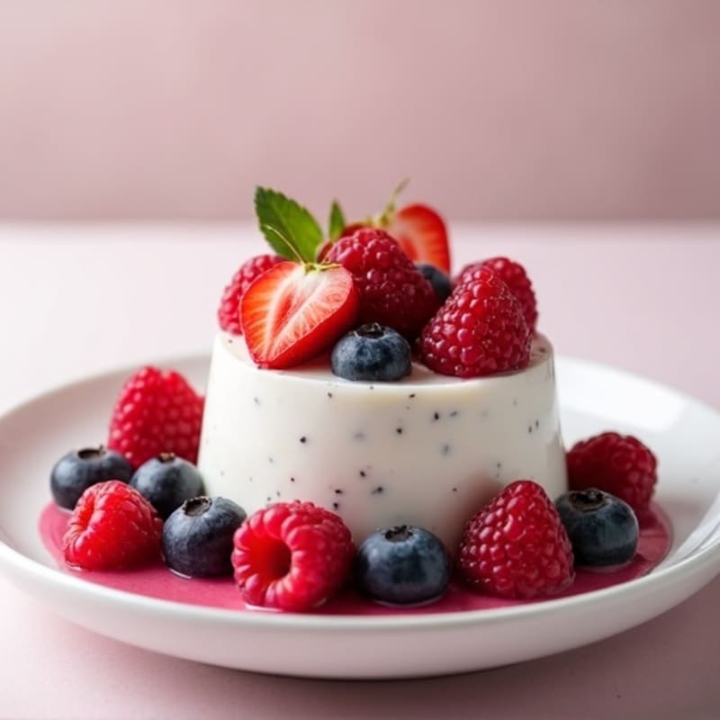 Silky Greek Yogurt Protein Pudding with Mixed Berries