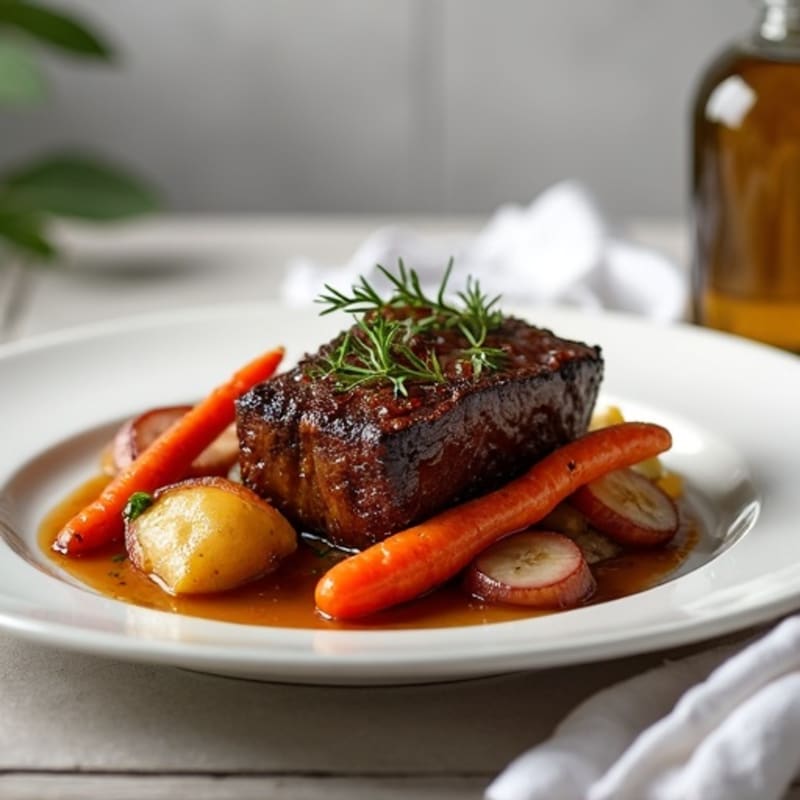 Slow-Braised Short Ribs with Roasted Vegetables